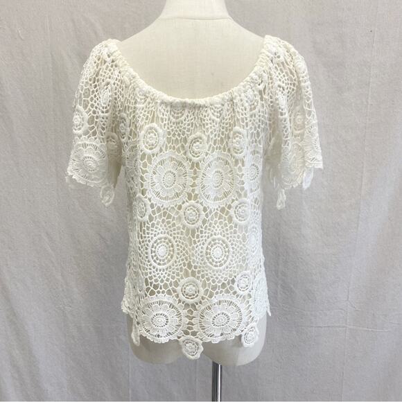 Nightcap by Carisa Brambles Carmen ivory crochet top Size 2 US Size Small - Picture 4 of 16